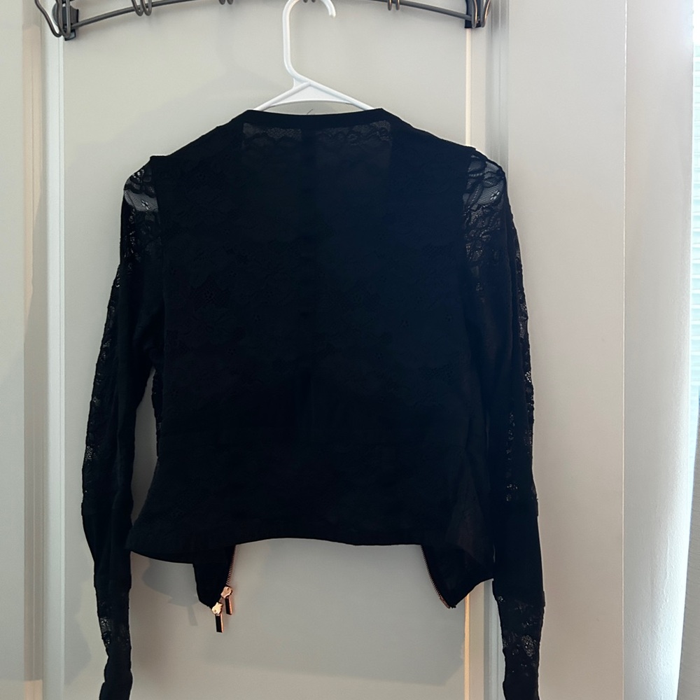 Black Lace Long Sleeve Top